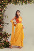 Yellow Georgette Drape Dress